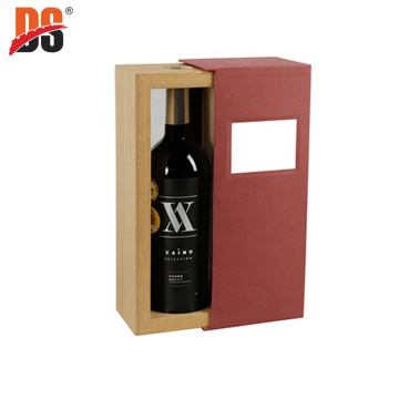 DS Wholesale Cheap Bulk Single Gift Box Dual Red Solid Sublimation Wooden Wine Box